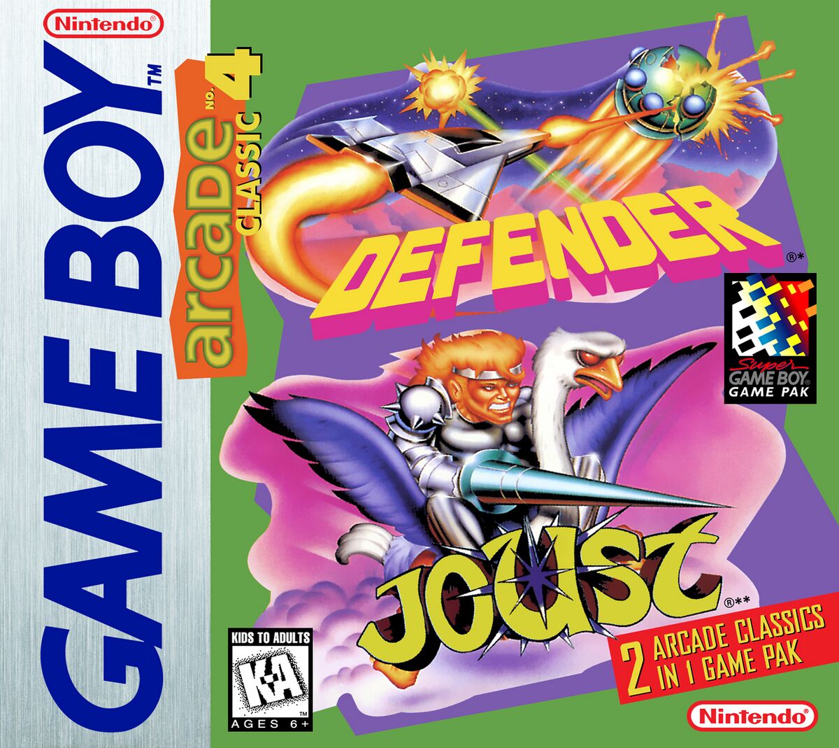 Arcade Classic 4: Defender + Joust Game Boy