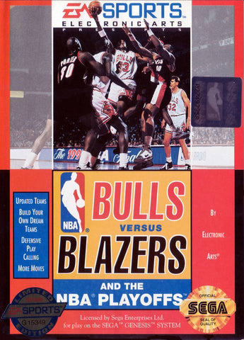 Bulls VS. Blazers and the NBA Playoffs Sega Genesis