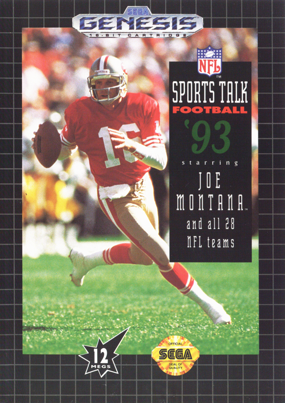NFL Sports Talk Football '93 Starring Joe Montana Sega Genesis