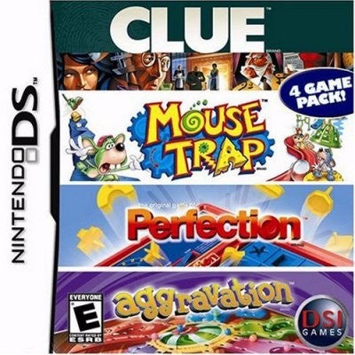 4 Game Pack: Clue / Mouse Trap / Perfection / Aggravation Nintendo DS
