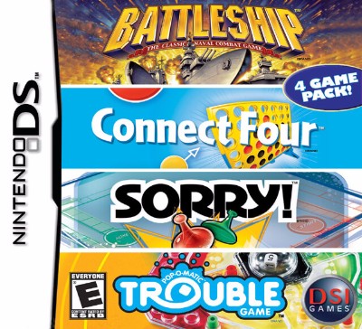 4 Game Pack: Battleship - Connect Four - Sorry! - Trouble Nintendo DS