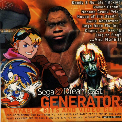 Generator: Playable Bits and Video Clips Vol 1 Sega Dreamcast