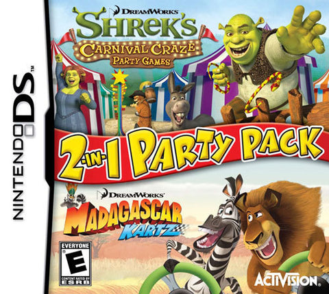 DreamWorks 2 in 1 Party Pack Shrek: Carnival Craze Party Games/Madagascar: Kartz Nintendo DS